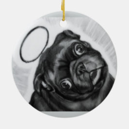 Originalvorlage des Engels-Mops durch Carol Zeock Keramik Ornament