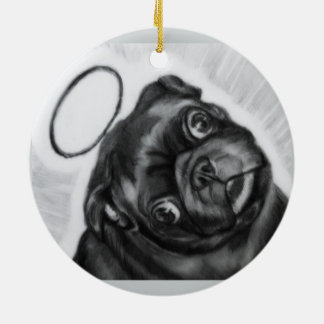 Originalvorlage des Engels-Mops durch Carol Zeock Keramik Ornament