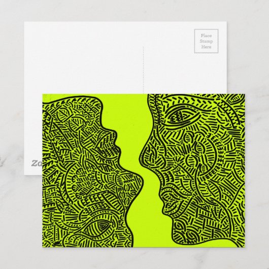 Originelle abstrakte Kunst Postkarte (Vorne/Hinten)