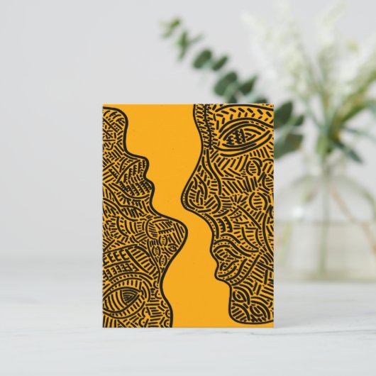 Originelle abstrakte Kunst Postkarte (Stehend Vorderseite)