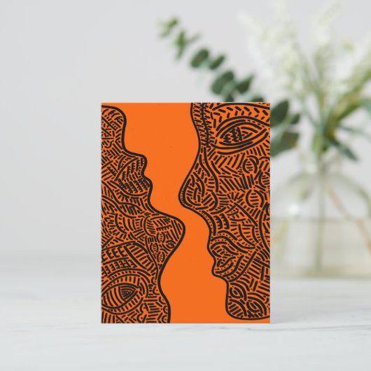 Originelle abstrakte Kunst Postkarte (Stehend Vorderseite)