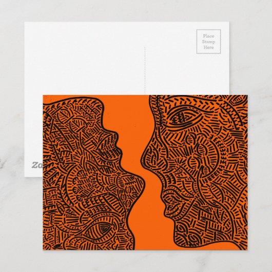 Originelle abstrakte Kunst Postkarte (Vorne/Hinten)