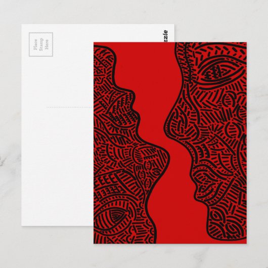 Originelle abstrakte Kunst Postkarte (Vorne/Hinten)