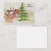 Originelle Aquarellskizze Mitteilungskarte (Vorne/Hinten)