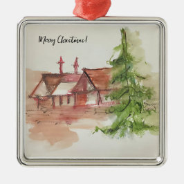 Originelle Aquarellskizze Ornament Aus Metall