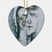 Originelle digitale Kunst Surrealismus Keramik Ornament (Links)