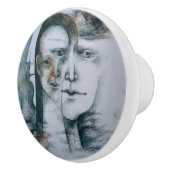 Originelle digitale Kunst Surrealismus Keramikknauf (Rechts)