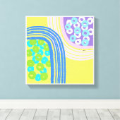 Originelle, einfache Art Yellow Prints Leinwanddruck (Insitu (Holzboden))