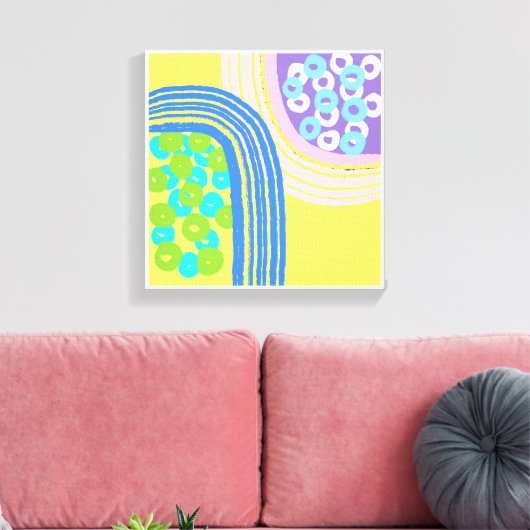 Originelle, einfache Art Yellow Prints Leinwanddruck (Insitu (Wohnzimmer))