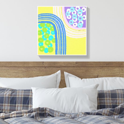 Originelle, einfache Art Yellow Prints Leinwanddruck (Insitu (Schlafzimmer))