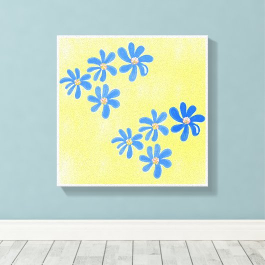 Originelle, einfache Art Yellow Prints Leinwanddruck (Insitu (Holzboden))