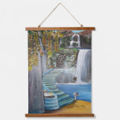 Originelle Fantasy-Wohnung im Öl Wandteppich Mit Holzrahmen (Vorderseite)