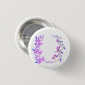 Originelle Gestaltung von violetten Blumen und Äst Button (Vorne & Hinten)