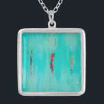 Originelle Kunst am Strand Versilberte Kette<br><div class="desc">Fun Küstenhalskette mit originellem Strandgemälde auf Charme</div>