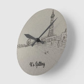 Originelle Kunst des Blackpool Tower Runde Wanduhr (Winkel)