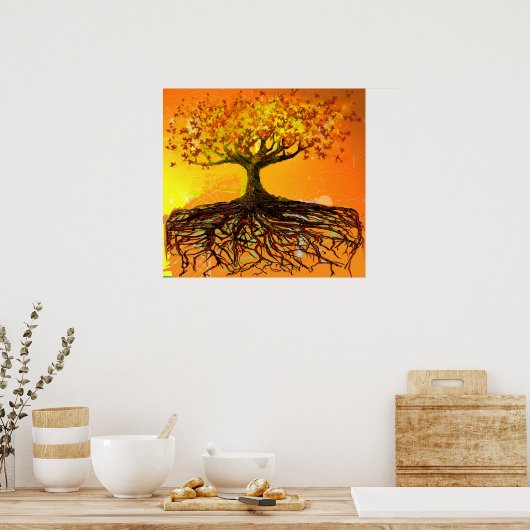 Originelle Kunst- gezacktes Baumposter Poster (Küche)