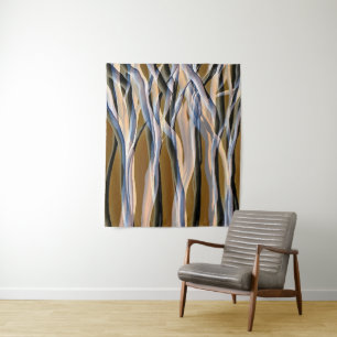 Originelle Kunst Magische Waldbäume Abstrakte Natu Wandteppich