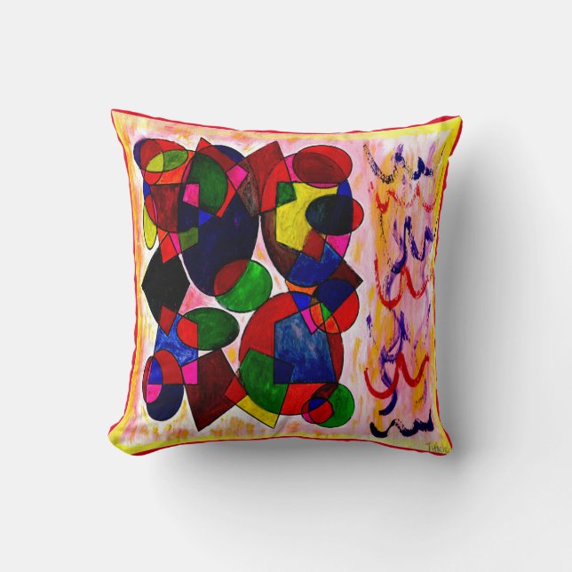 Originelle Kunst von sechseckiger Schrift Kissen D (Vorderseite)