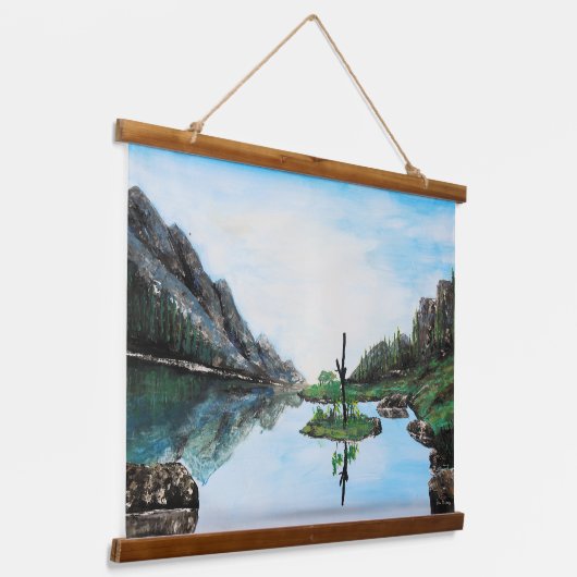 Originelle Landschaft Wandteppich Mit Holzrahmen (Gewinkelt)