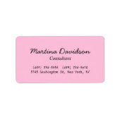 Originelle, rosa, kreative Handschrift Adressaufkleber (Vorne)