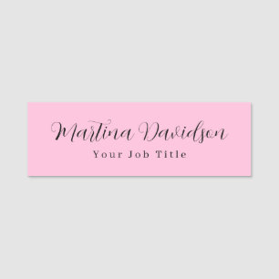 Originelle, rosa, kreative Handschrift Namensschild