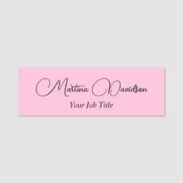Originelle, rosa, kreative Handschrift Namensschild
