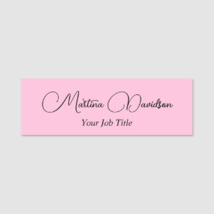 Originelle, rosa, kreative Handschrift Namensschild