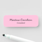 Originelle, rosa, kreative Handschrift Namensschild (Beispiel)