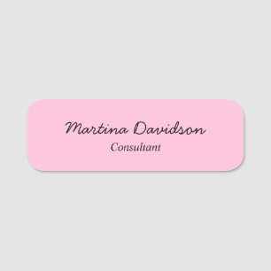 Originelle, rosa, kreative Handschrift Namensschild