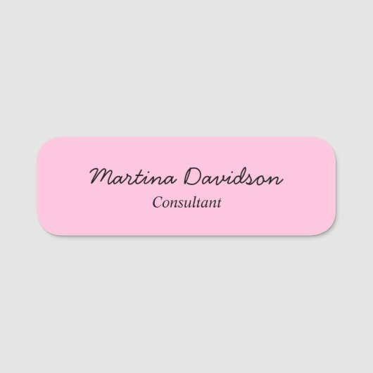 Originelle, rosa, kreative Handschrift Namensschild (Vorderseite)
