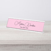 Originelle, rosa, kreative Handschrift Schreibtischnamensplakette (Vorderseite )