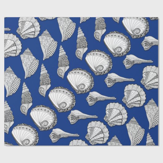 Originelle Sammlung Seashell Geschenkpapier (Flach)