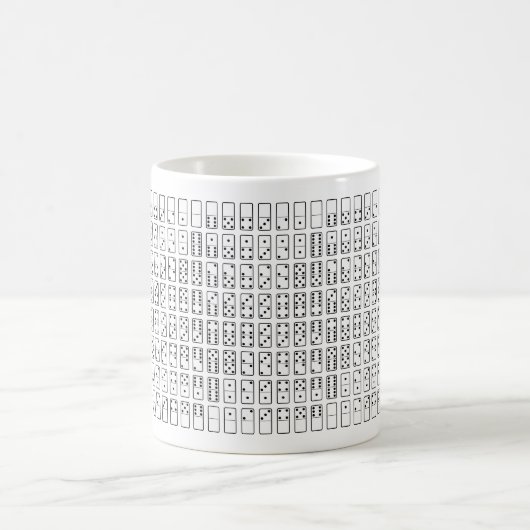 Originelle schwarz-weiße Domino-Symbole Kaffeetasse (Mittel)