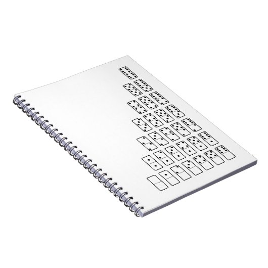 Originelle schwarz-weiße Domino-Symbole Notizblock (Rechte Seite)