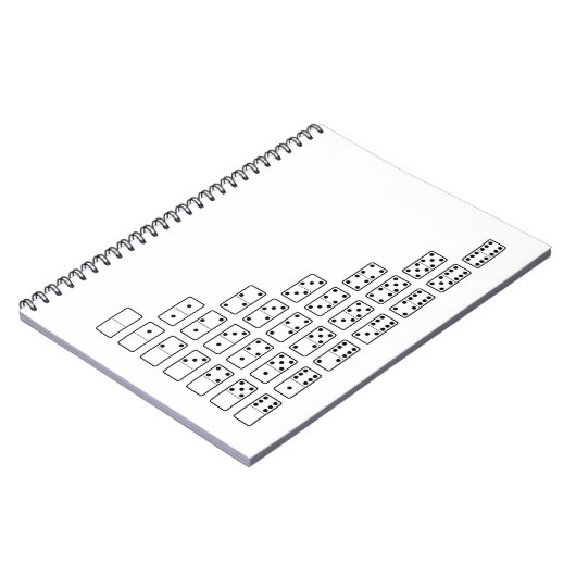 Originelle schwarz-weiße Domino-Symbole Notizblock (Linke Seite)