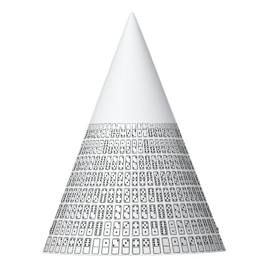 Originelle schwarz-weiße Domino-Symbole Partyhütchen (Vorderseite)