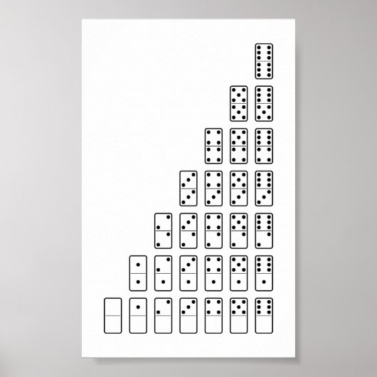 Originelle schwarz-weiße Domino-Symbole Poster (Vorne)