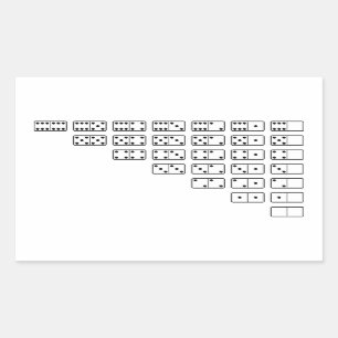 Originelle schwarz-weiße Domino-Symbole Rechteckiger Aufkleber