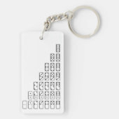 Originelle schwarz-weiße Domino-Symbole Schlüsselanhänger (Rückseite)