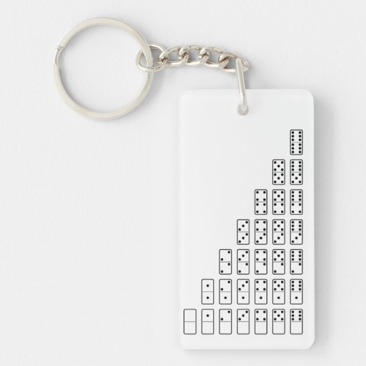 Originelle schwarz-weiße Domino-Symbole Schlüsselanhänger (Vorderseite)