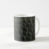 Originelle schwarze Alligatorledertextur, nah Kaffeetasse (VorderseiteRechts)
