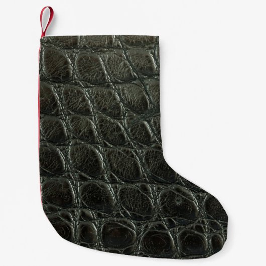 Originelle schwarze Alligatorledertextur, nah Kleiner Weihnachtsstrumpf (Vorderseite)