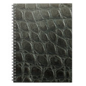Originelle schwarze Alligatorledertextur, nah Notizblock (Vorderseite)