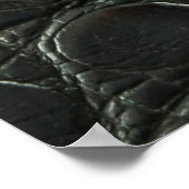 Originelle schwarze Alligatorledertextur, nah Poster (Ecke)