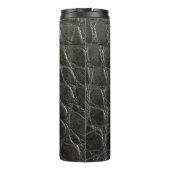 Originelle schwarze Alligatorledertextur, nah  Thermosbecher (Rückseite)