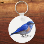 Originelle Skizze eines Blauvogels (Blauvogel) Schlüsselanhänger (Vorderseite)