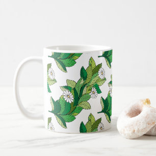 Originelle trendige Blume mit kamilienfarbenem Blu Kaffeetasse