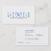 Originelle Visitenkarte mit blau (Vorne/Hinten)