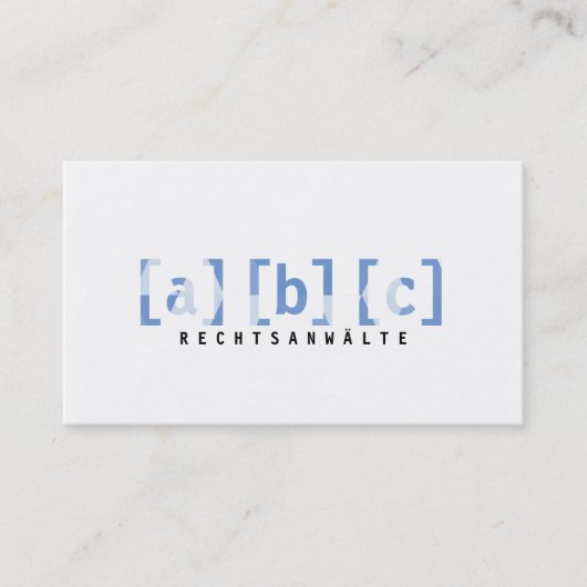 Originelle Visitenkarte mit blau (Vorderseite)