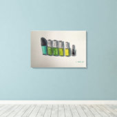 Originelle Wasserfarben Kunst in Grün Leinwanddruck (Insitu (Holzboden))